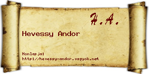 Hevessy Andor névjegykártya