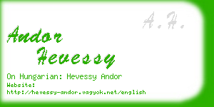 andor hevessy business card